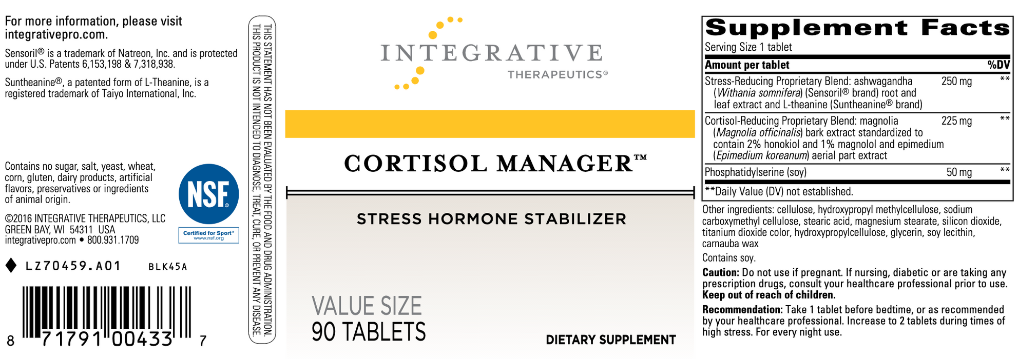 Cortisol Manager | Integrative Therapeutics | PIne Street Clinic — Pine ...