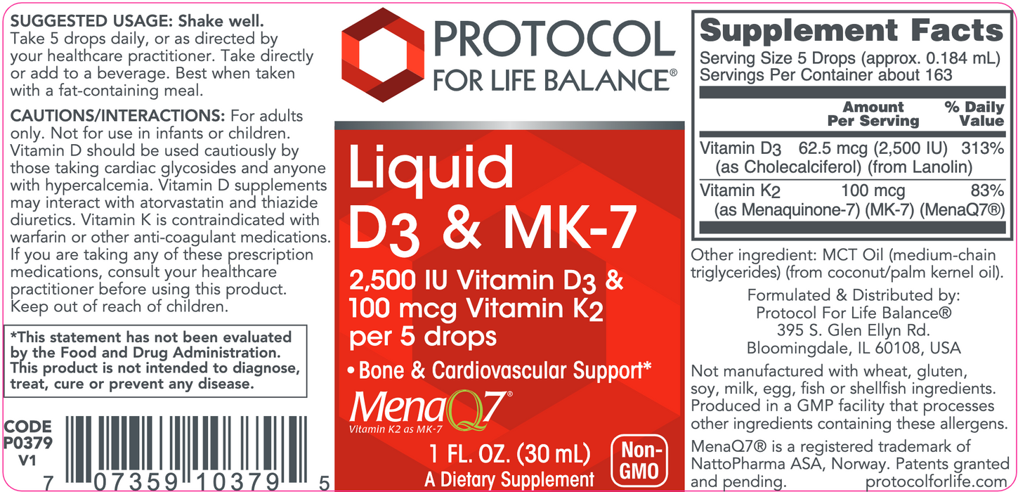 Liquid Vit D3 & Mk-7 (1 Ounces)