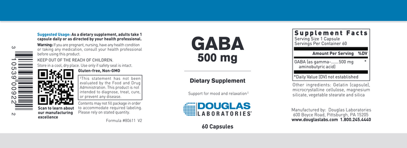 GABA (60 Capsules) (Douglas Laboratories)
