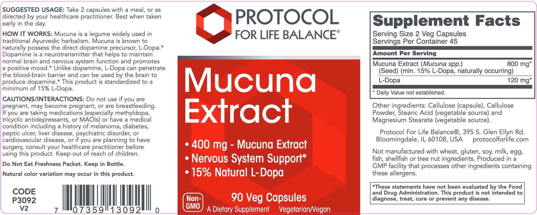 Mucuna Extract (90 Capsules)