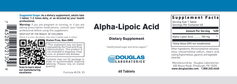 Alpha Lipoic Acid (60 Tablets)