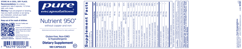 Nutrient 950 without Copper & Iron