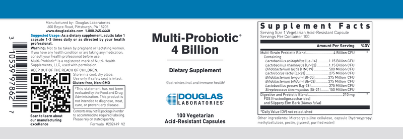 Multi-Probiotic 4 Billion (100 Capsules)