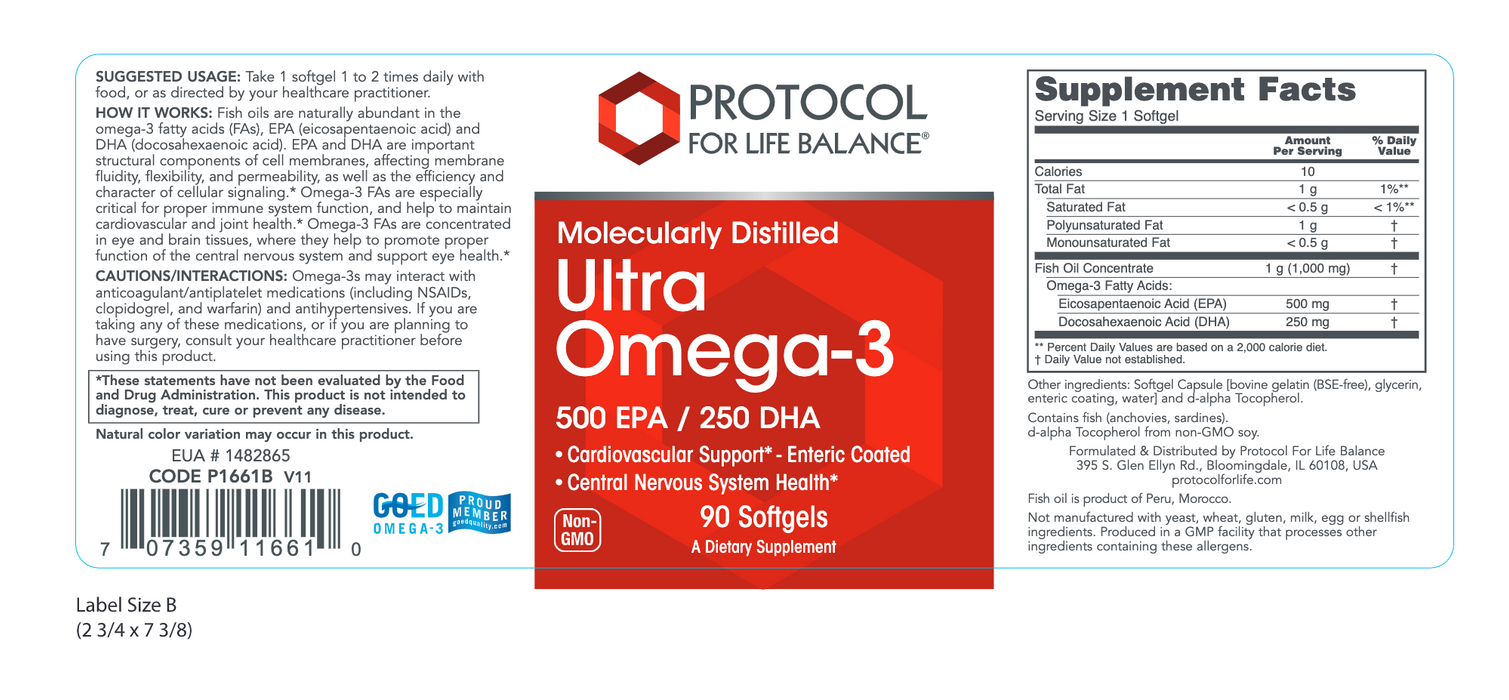 Ultra Omega 3-D (90 Softgels)-Vitamins & Supplements-Protocol For Life Balance-Pine Street Clinic