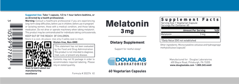 Melatonin (3mg) (60 Capsules)