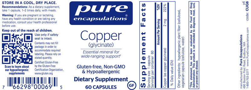 Copper (glycinate) (60 Capsules)