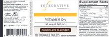 Vitamin D3 (Chocolate Flavor)-Vitamins & Supplements-Integrative Therapeutics-50 mcg (2000 IU) - 120 Tablets-Pine Street Clinic
