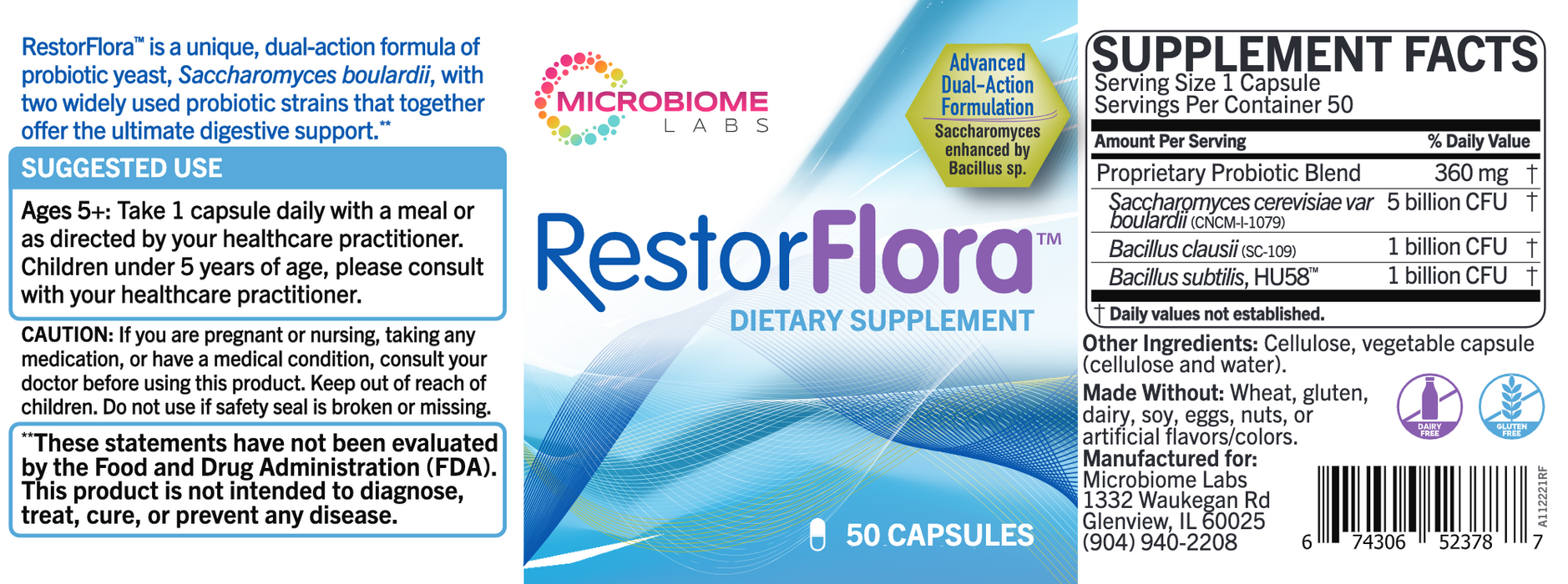 RestorFlora (50 Capsules)-Microbiome Labs-Pine Street Clinic