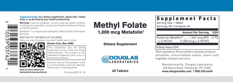 Methyl Folate (L-5-MTHF) (60 Tablets)