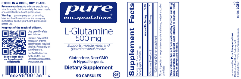 l-Glutamine (500 mg) (90 Capsules)