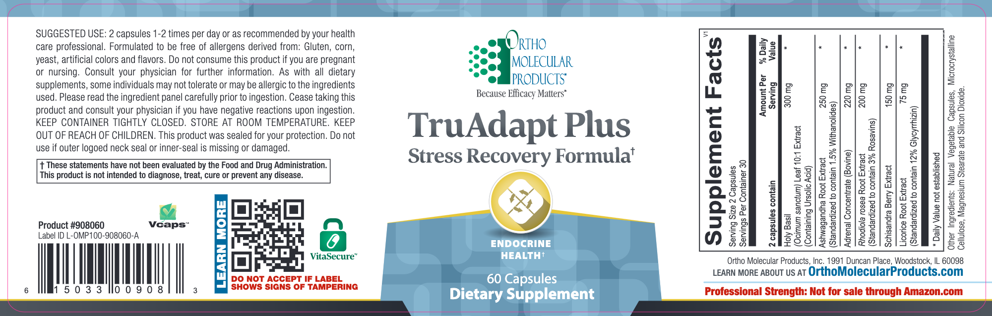 Pro Adapt Supplement Ortho Molecular Products - TruAdapt Plus — Pine Street Clinic