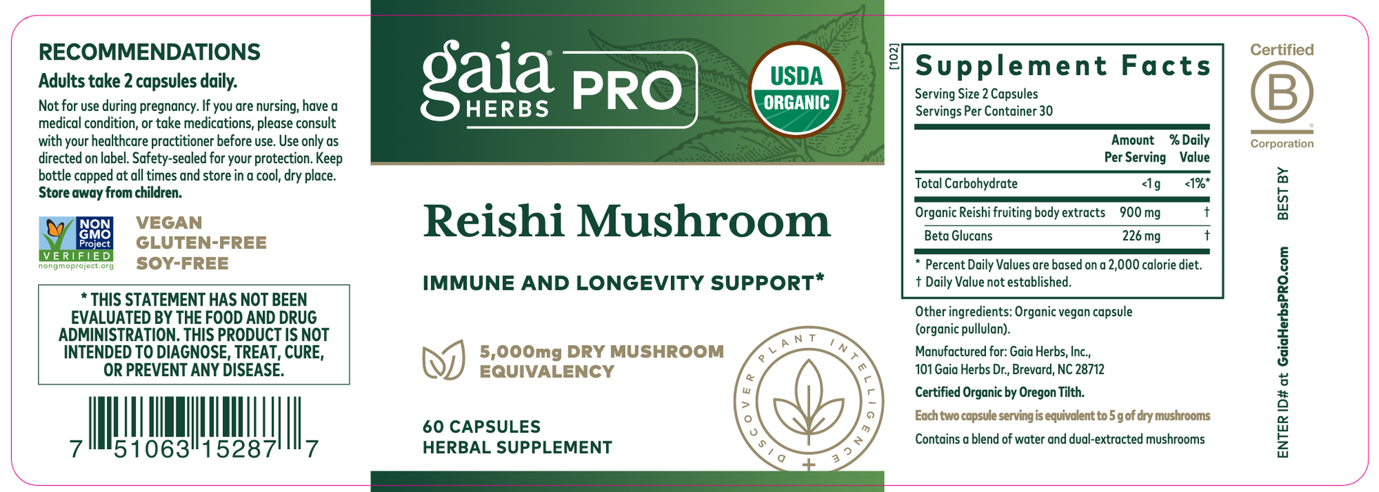 Reishi Mushroom (60 Capsules)