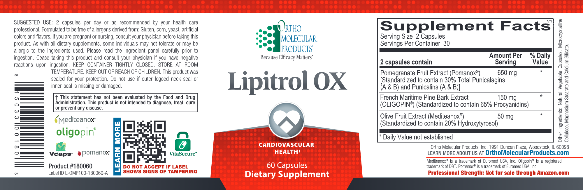 Lipitrol OX (60 Capsules)-Ortho Molecular Products-Pine Street Clinic