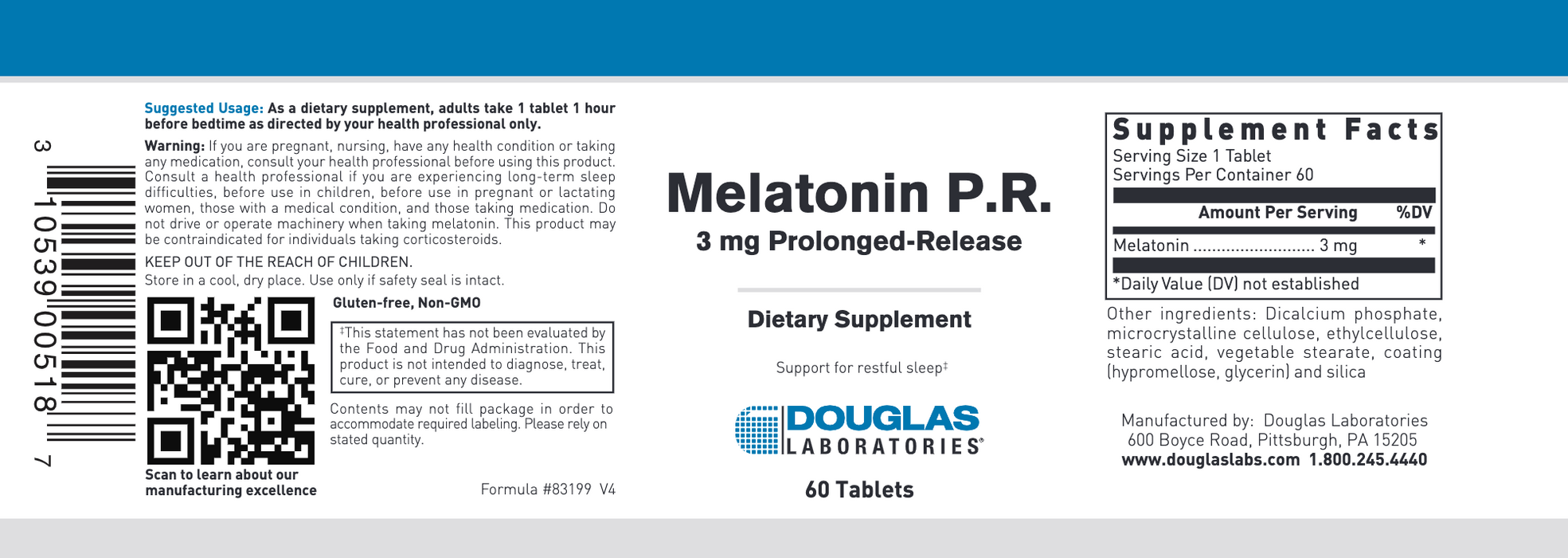 Melatonin P.R. (Prolonged Release)-Douglas Laboratories-Pine Street Clinic