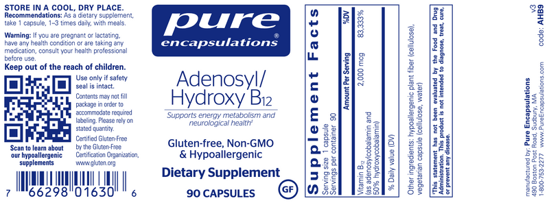 Adenosyl/Hydroxy B12 (90 Capsules)