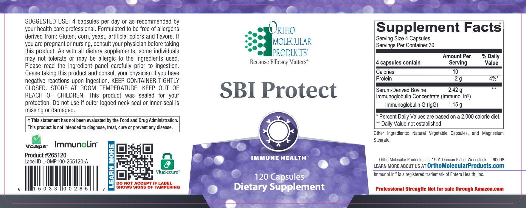 SBI Protect (120 Capsules)-Ortho Molecular Products-Pine Street Clinic