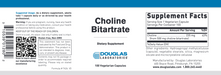Choline Bitartate (100 Capsules)-Vitamins & Supplements-Douglas Laboratories-Pine Street Clinic
