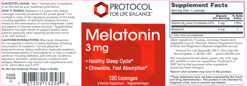 Melatonin (3 mg) (120 Lozenges)