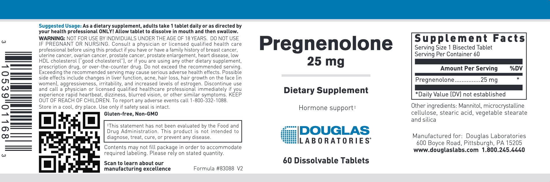Pregnenolone (25 mg) (60 Tablets)-Vitamins & Supplements-Douglas Laboratories-Pine Street Clinic