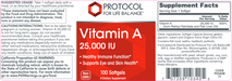Vitamin A (25,000 IU) (100 Softgels)-Vitamins & Supplements-Protocol For Life Balance-Pine Street Clinic
