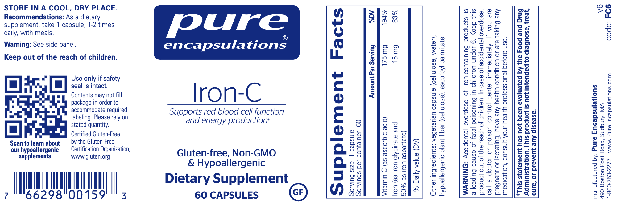 Iron-C (60 Capsules)-Pure Encapsulations-Pine Street Clinic