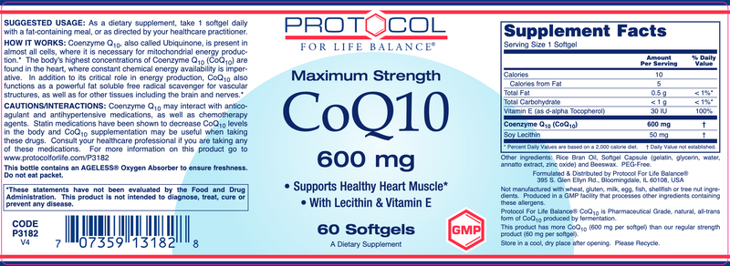 Coq10 (600 mg) (60 Softgels)