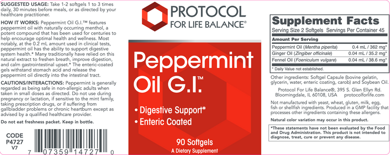 Peppermint Oil G.I. (90 Softgels)