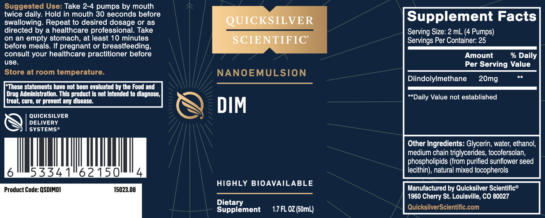 Nanoemulsified DIM (50 ml)-Vitamins & Supplements-Quicksilver Scientific-Pine Street Clinic