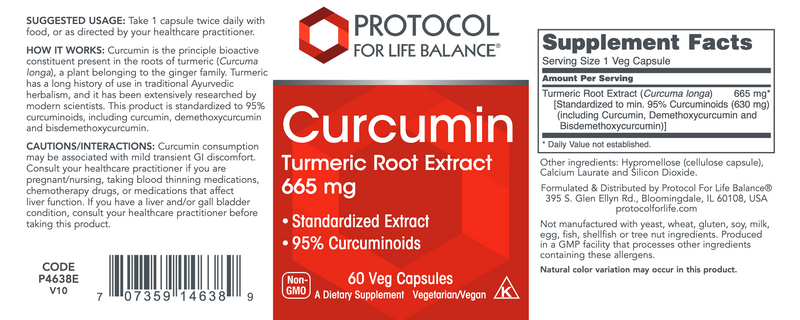 Curcumin Turmeric Root Extract (60 Capsules)