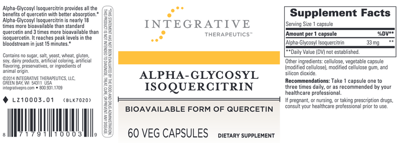 Alpha-Glycosyl Isoquercitrin (60 Capsules)
