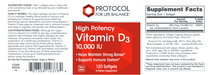 Vitamin D3 (10,000 IU) (120 Softgels)-Vitamins & Supplements-Protocol For Life Balance-Pine Street Clinic