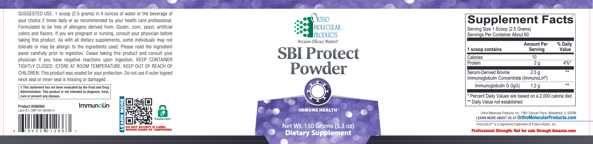 SBI Protect Powder-Ortho Molecular Products-75 Grams (2.6 Ounces)-Pine Street Clinic