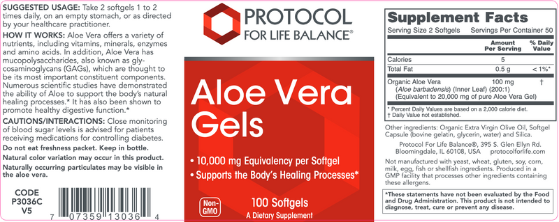 Aloe Vera Gels (100 Softgels)