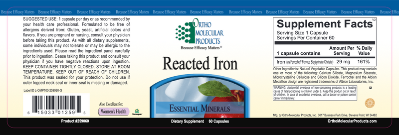 Reacted Iron (60 Capsules)