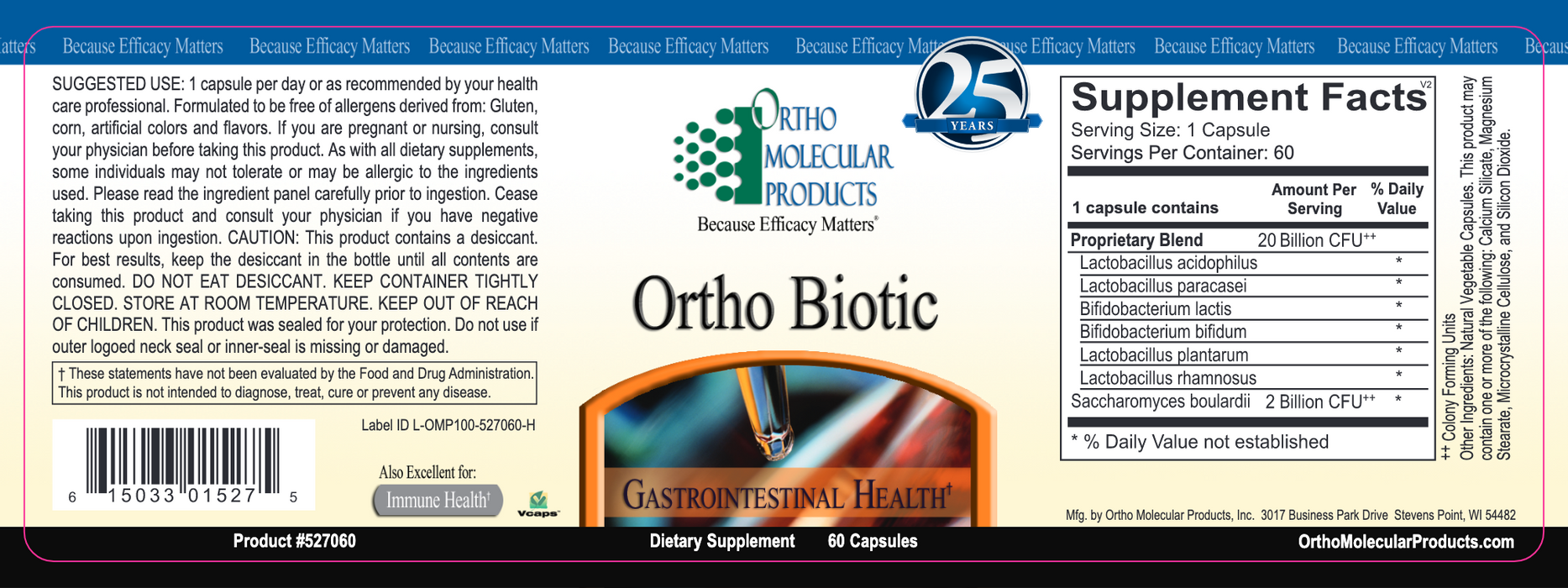 Ortho Molecular Products Ortho Biotic — Pine Street Clinic