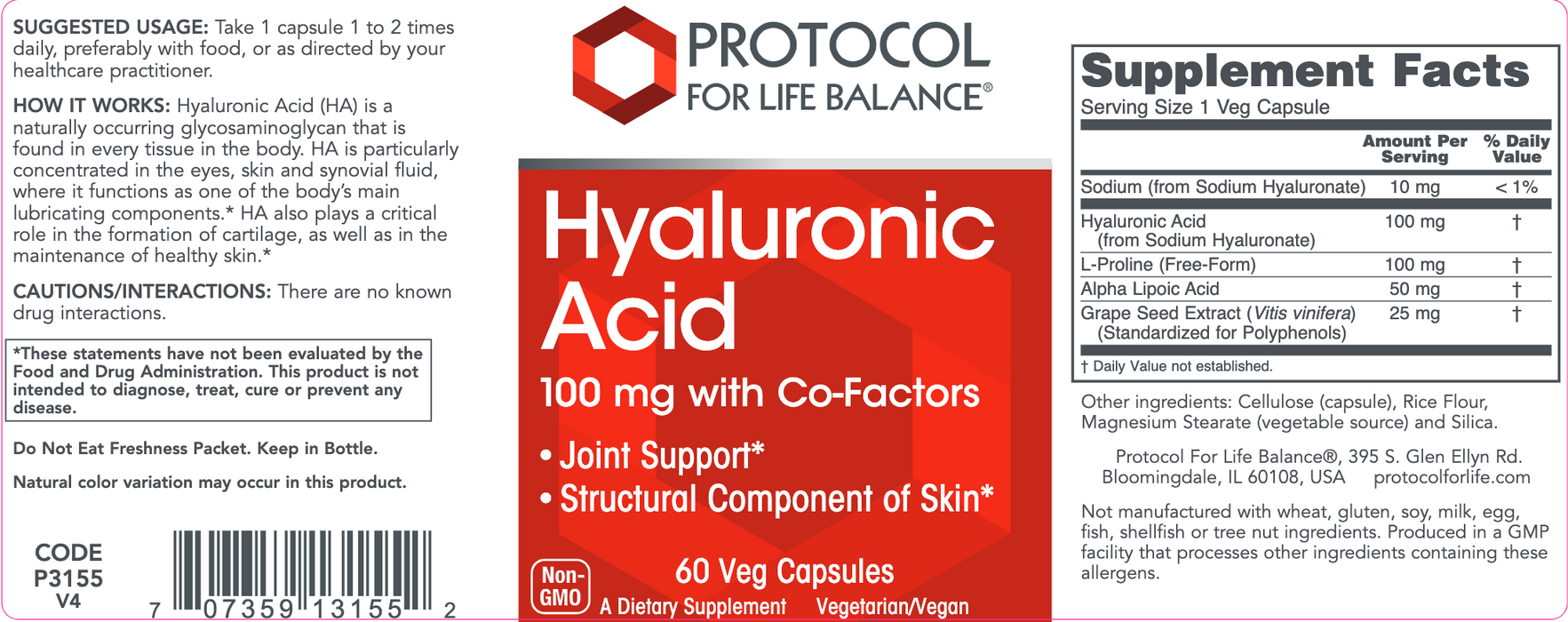 Hyaluronic Acid (60 Capsules)