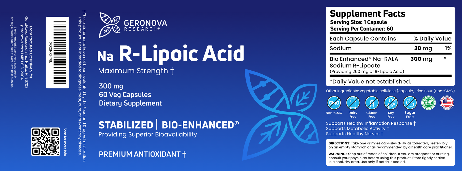 Bio-Enhanced R-Lipoic Acid 300 mg