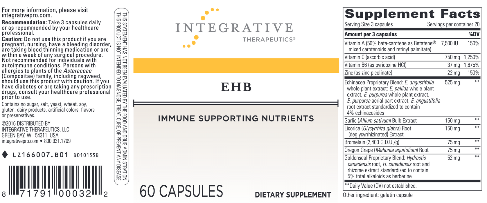 EHB (60 Capsules)-Vitamins & Supplements-Integrative Therapeutics-Pine Street Clinic