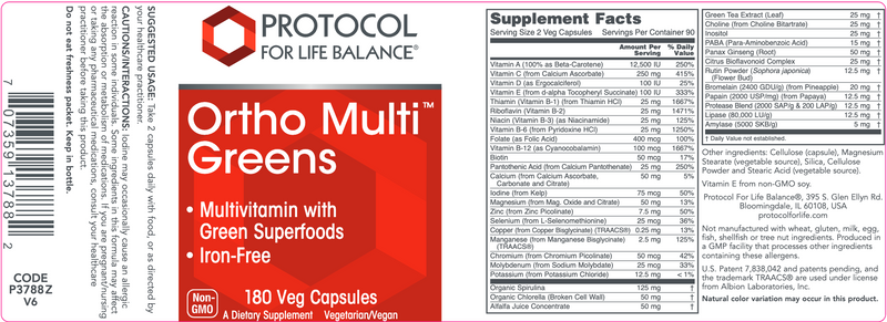 Ortho Multi Greens (180 Capsules)