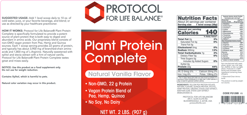 Plant Protein Complete (Vanilla) (2 Pounds)