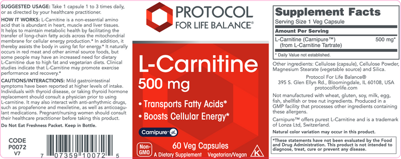 L-Carnitine (60 Capsules)