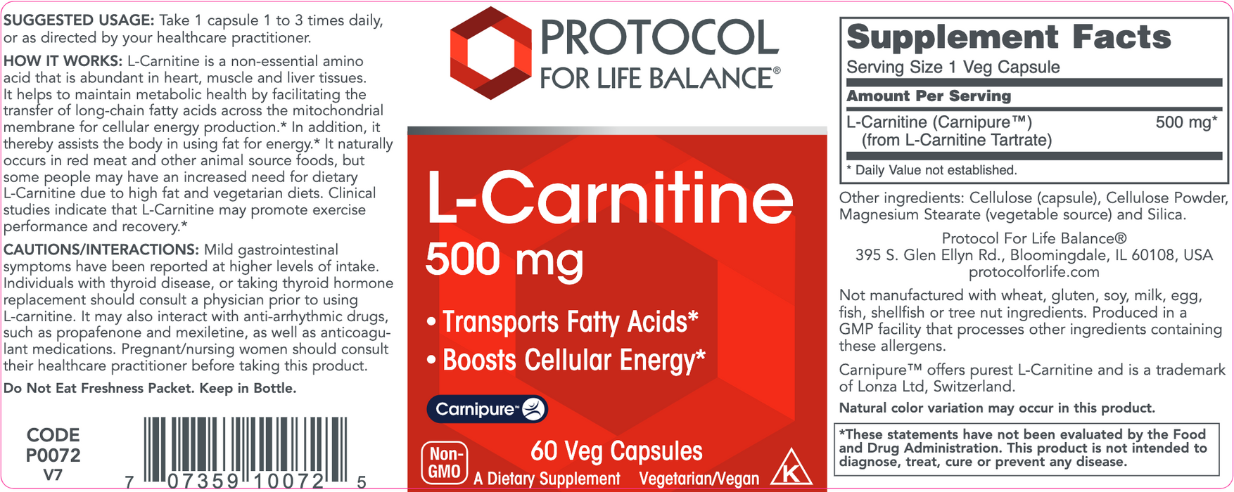 L-Carnitine (60 Capsules)