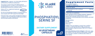 Phosphatidylserine SF (60 Capsules)-Vitamins & Supplements-Klaire Labs - SFI Health-Pine Street Clinic
