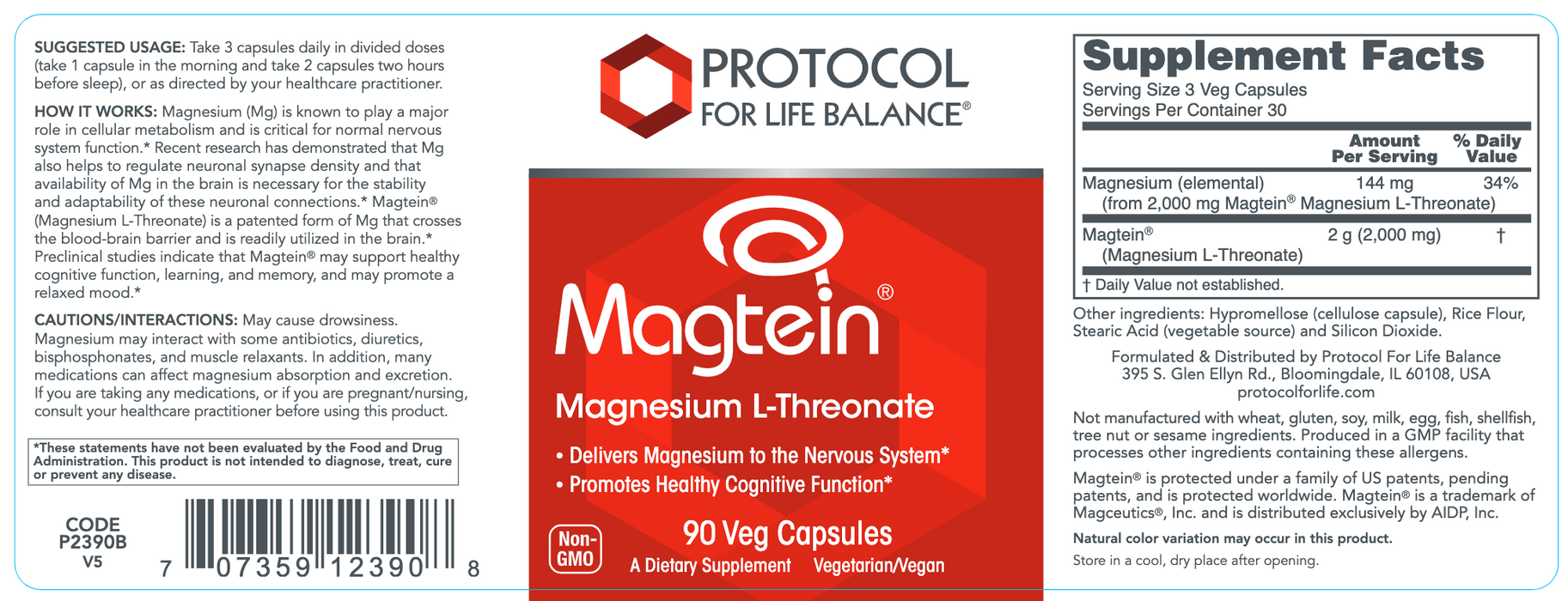 Protosorb Magnesium (90 Capsules)-Vitamins & Supplements-Protocol For Life Balance-Pine Street Clinic