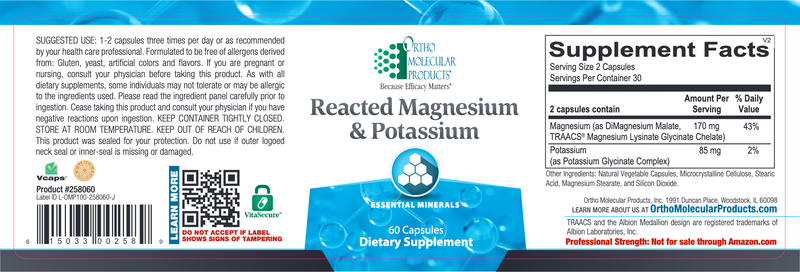 Reacted Magnesium & Potassium (60 Capsules)