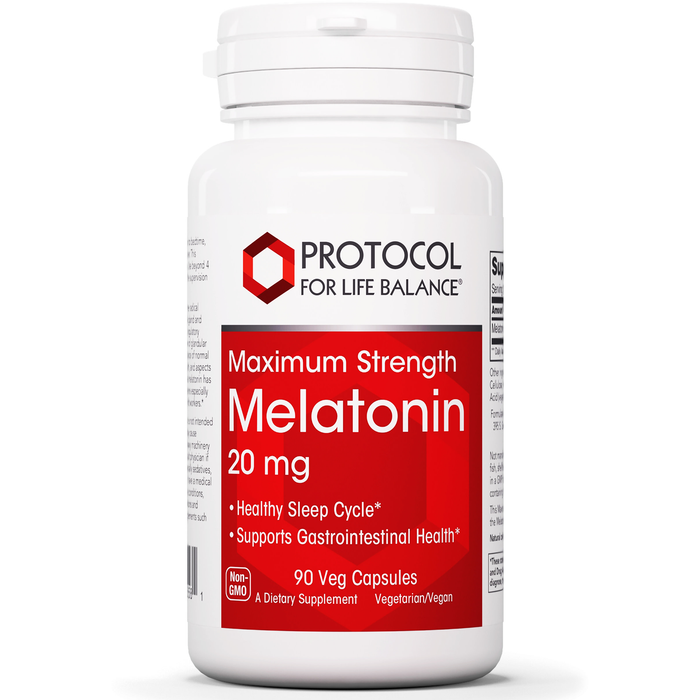 Melatonin-Vitamins & Supplements-Protocol For Life Balance-20 mg - 90 Capsules-Pine Street Clinic