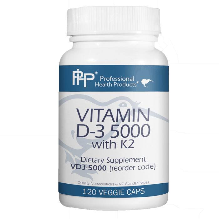 Vitamin D3 5000 with K2 (120 Capsules)-Professional Health Products-Pine Street Clinic