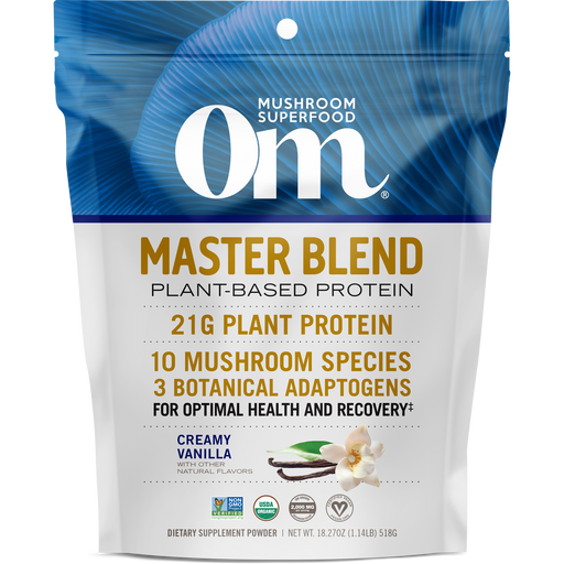 Master Blend Plant-Based Protein Powder (14 Servings)-Vitamins & Supplements-Om Mushrooms-Vanilla-Pine Street Clinic