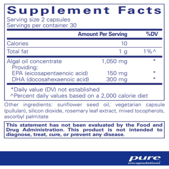 EPA/DHA Vegetarian-Vitamins & Supplements-Pure Encapsulations-120 Capsules-Pine Street Clinic