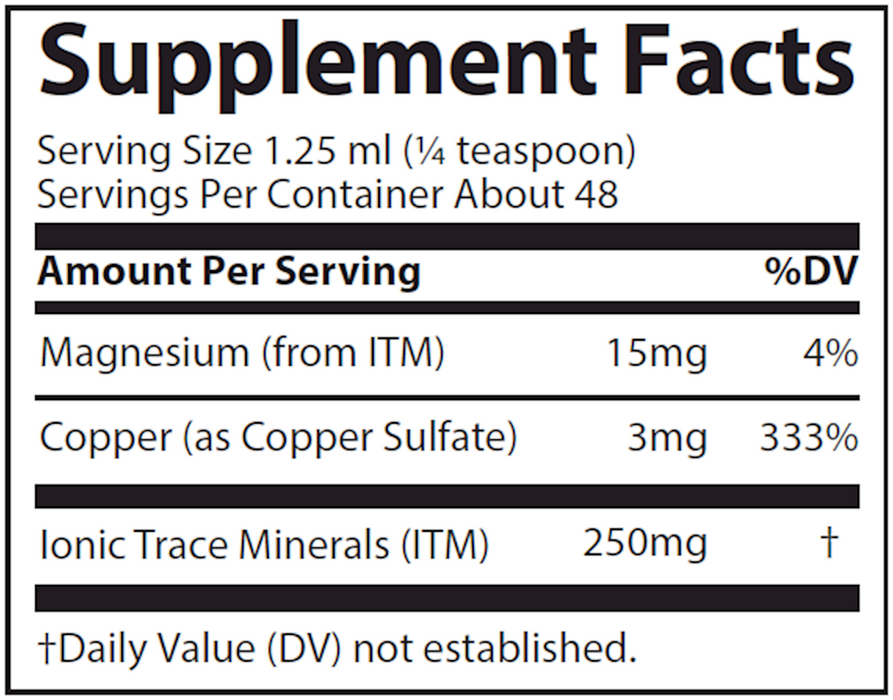 Ionic Copper (3 mg) (59 ml)-Vitamins & Supplements-Trace Minerals-Pine Street Clinic